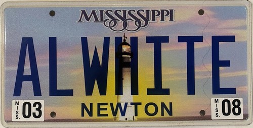 Vanity all white license - vanity,